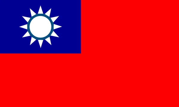 Platt taiwanesiska flagga — Stockfoto