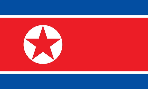 Flat north korean flag — Stock Photo, Image