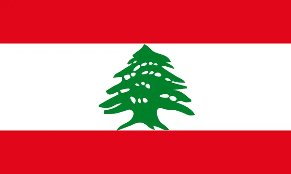 Bendera lebanese datar — Stok Foto