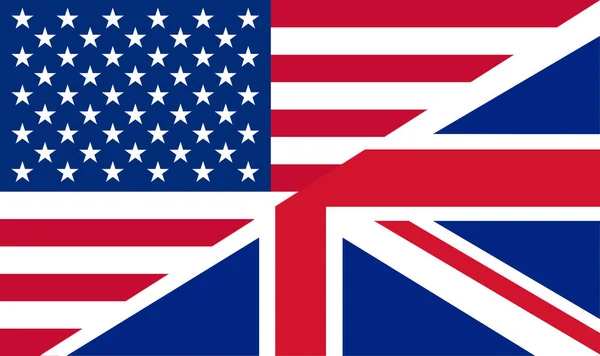 Lapos usa brit zászló — Stock Fotó