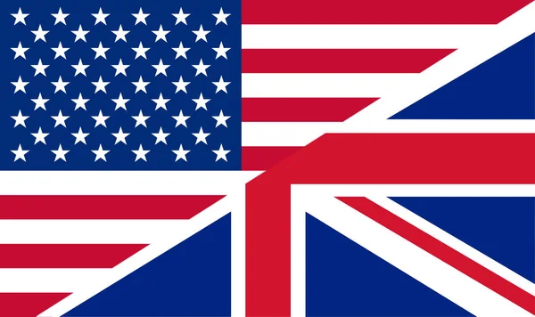 Flache usa uk flagge — Stockfoto