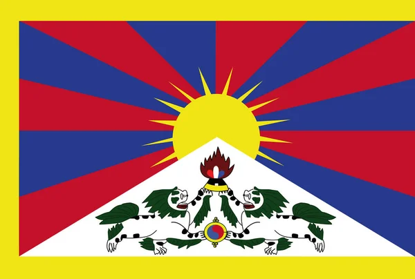 Düz Tibet bayrak — Stok fotoğraf