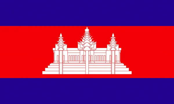 Plat Cambodjaanse vlag — Stockfoto