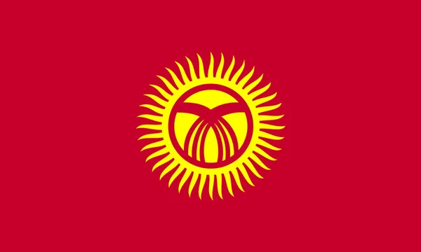 Bandiera kyrgyzstan piatta — Foto Stock