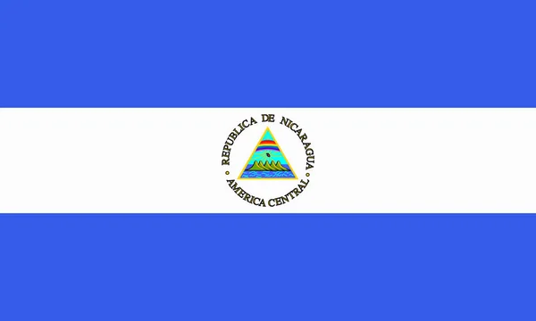 Plochá Nikaragujské vlajka — Stock fotografie