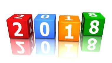 küp 2018 renkli 3d render