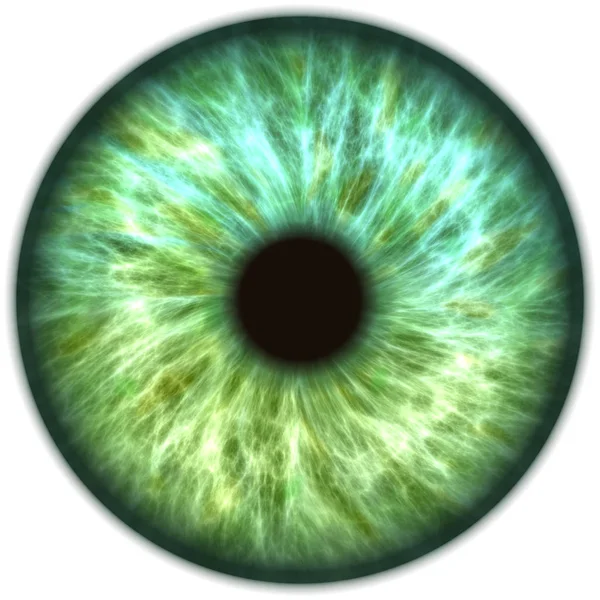 眼球的蓝绿色虹膜 — 图库照片