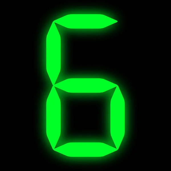 green led digit 6