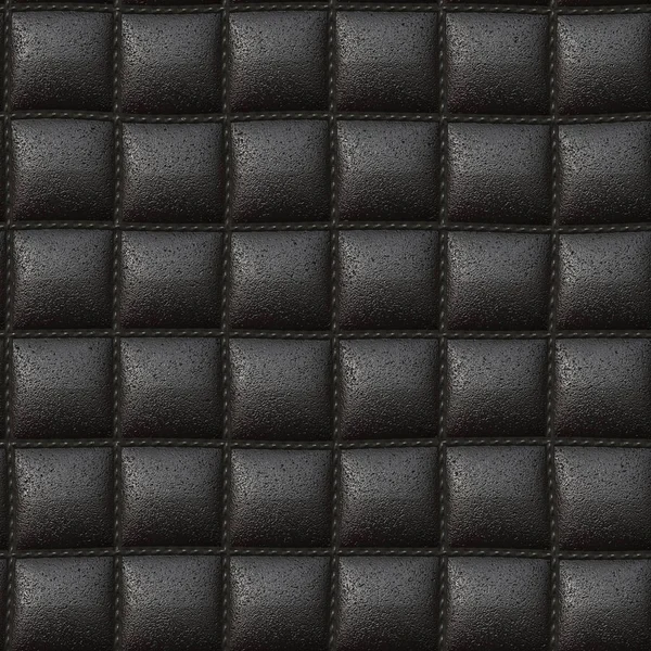 Black pillow leather texture seamless 3D illustration — Stock Photo, Image