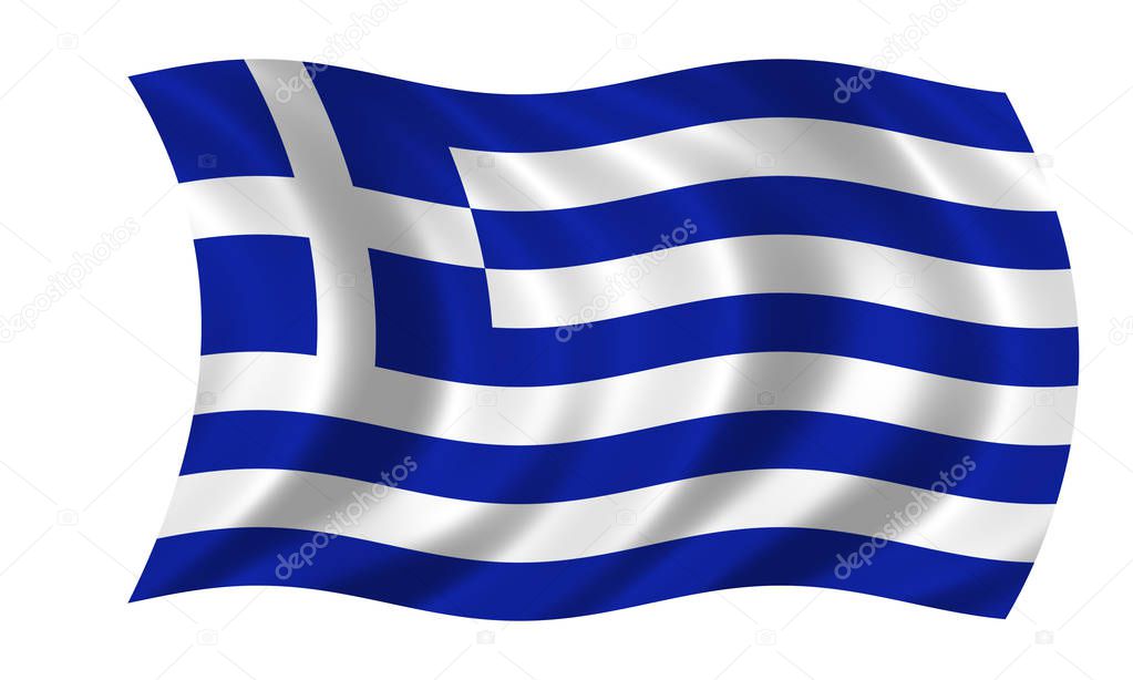 waving national greek flag