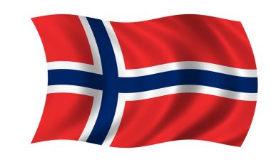 Norveç bayrağı sallayarak
