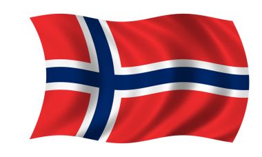 waving national norwegian flag clipart