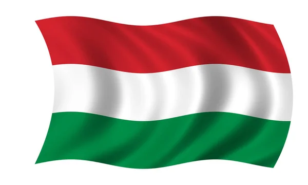 Sventolando bandiera ungherese nazionale — Foto Stock