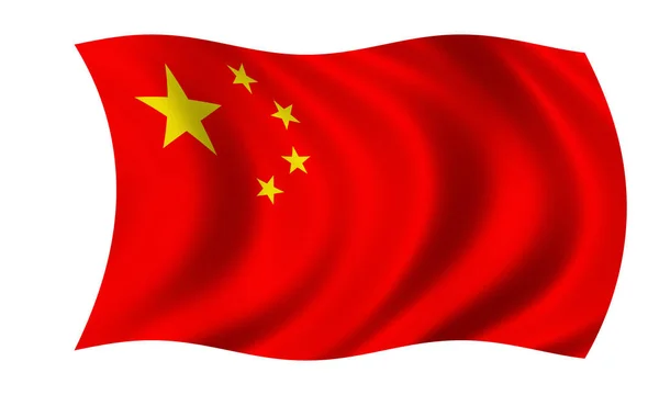 Acenando bandeira nacional chinesa — Fotografia de Stock