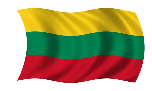 Melambaikan bendera nasional lithuanian — Stok Foto