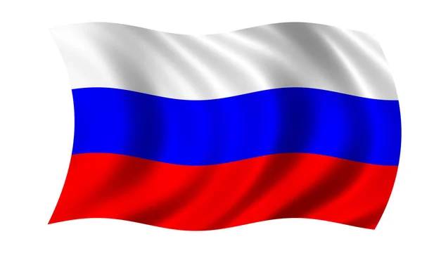 Agitant le drapeau russe national — Photo