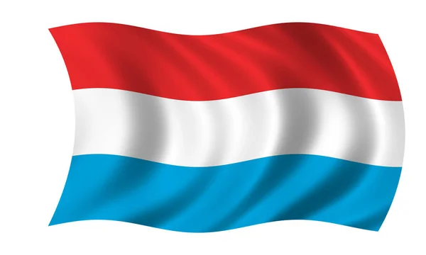 Mávat státní vlajka Lucemburský — Stock fotografie