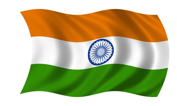 Sventolando bandiera nazionale indiana — Foto Stock