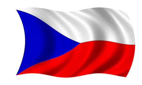 Agitant le drapeau tchèque national — Photo