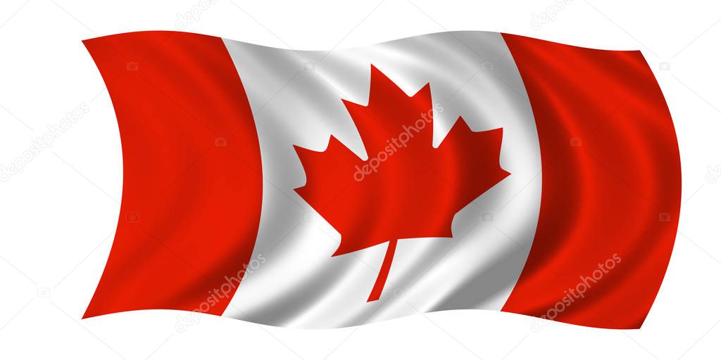 waving national canadian flag