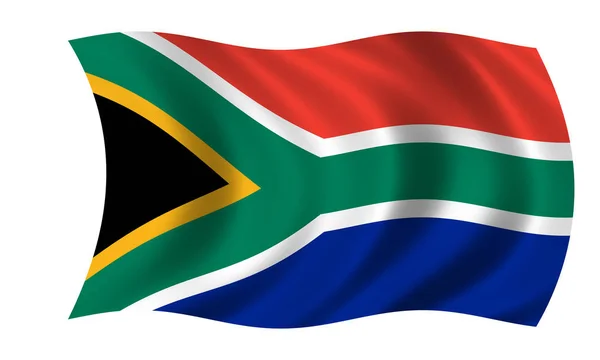 Waving national south african flag — Stock Photo, Image