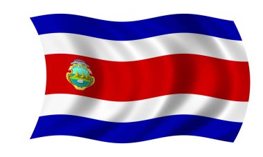 Kosta Rika bayrak rüzgarda sallayarak