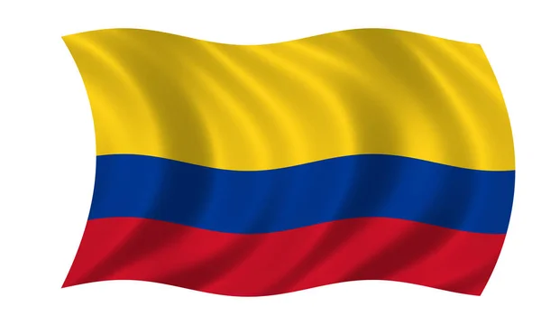 Ondeando bandera colombiana en el viento — Foto de Stock