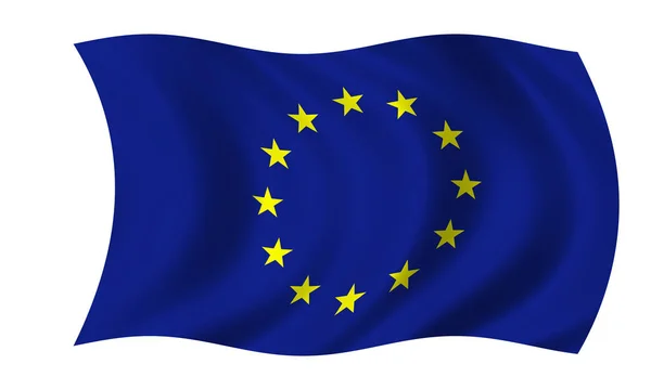 Waving european union flag in wind — Stock Photo, Image
