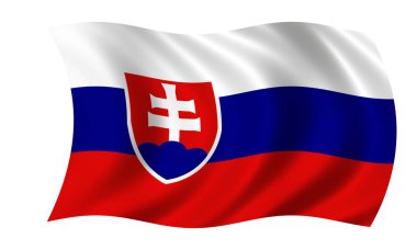 Slovakça bayrak rüzgarda sallayarak