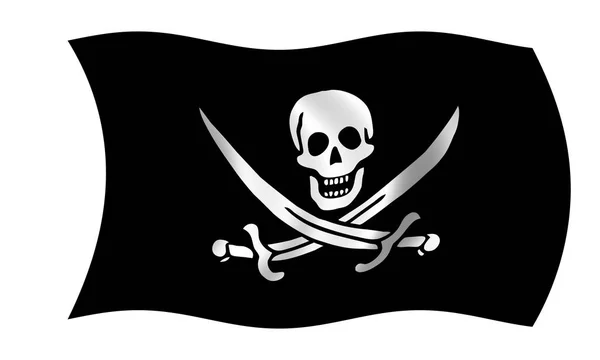 waving pirate flag in wind