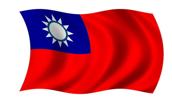 风中挥舞着台湾国旗 — 图库照片