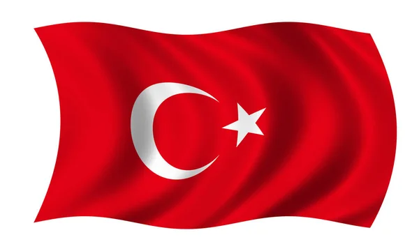 Turkse vlag zwaaien in de wind — Stockfoto