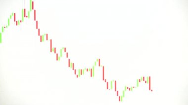 Hisse senedi grafiği veya Şamdan veya Forex grafik beyaz arka plan üzerinde hareket. İş kavramı finans, yatırım, risk, hakkında para ticaret. Merhaba çözünürlük görüntüleri 4k 3840 x 2160