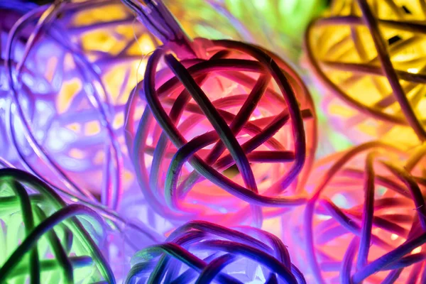 Colorful Christmas Lights String Background