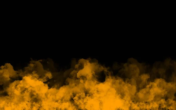 Abstract Orange Smoke Cloud Isolated Black Background — Stock Photo, Image