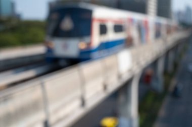 Bangkok Tayland 'dan gelen Bts gökyüzü treninin bulanık görüntüsü