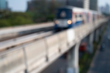 Bangkok Tayland 'dan gelen Bts gökyüzü treninin bulanık görüntüsü