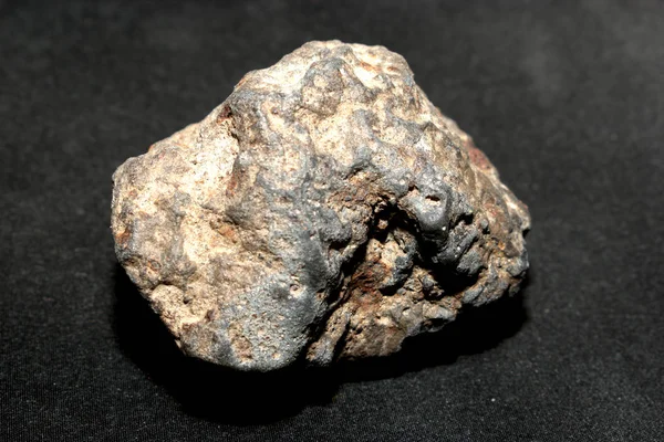 Meteorite Pietra Ferro Sfondo Nero — Foto Stock