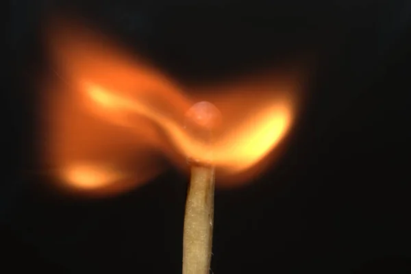 Макросъемка Спичечного Огня Голове Серы — стоковое фото
