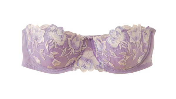 Contemporary purple bra with embroidery — Stock Photo, Image