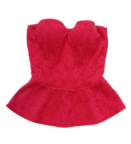Top da sera rosso, pizzo elegante corsetto — Foto Stock