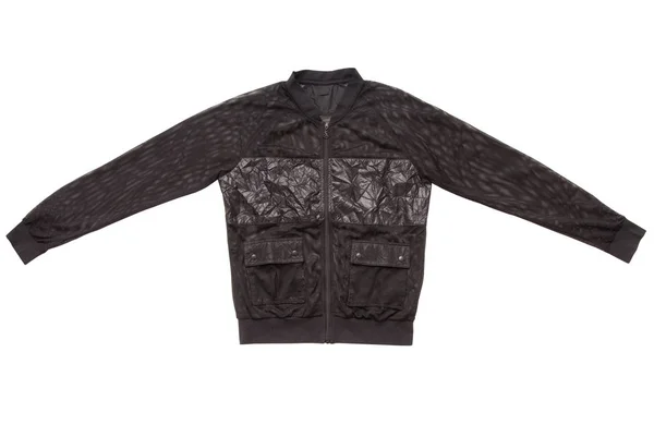 Zwart transparant jasje is gemaakt is van mesh — Stockfoto