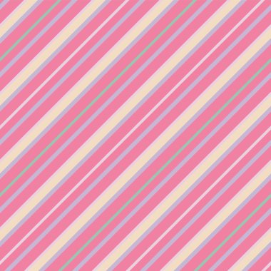 Pembe, mavi, yeşil, bej köşeli çizgileri olan vektör desensiz pastel gökkuşağı