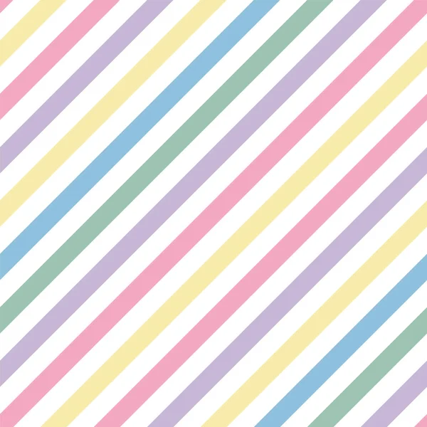 Modèle vectoriel sans couture arc-en-ciel pastel avec des bandes diagonales jaunes, roses, bleues, vertes, blanches . — Image vectorielle