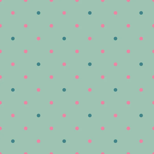 Vector seamless pattern pastel rainbow with green, pink polka dots and green background. Created by Soat Design — 스톡 벡터