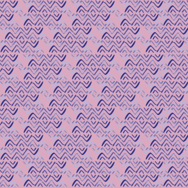 Beyaz ve mavi sembolleri ve pembe arkaplanı olan kusursuz etnik çivit rengi..