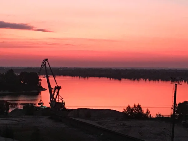 Nehrin Üzerinde Gün Batımı — Stok fotoğraf