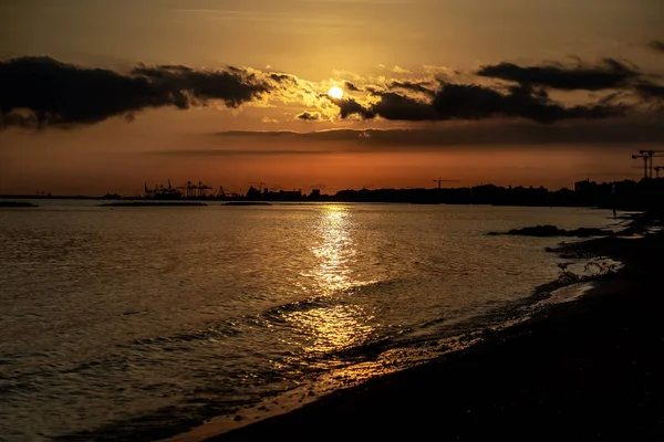 Beautiful Golden Sunset Beach California Coast — Stock Photo, Image