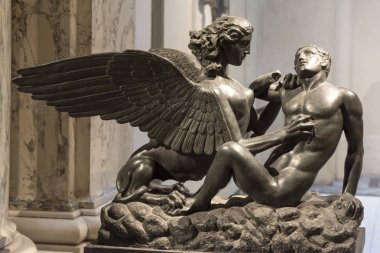 Sfenks Heykeli ile gençlik olarak kurban Efes Müzesi, Viyana, Avusturya