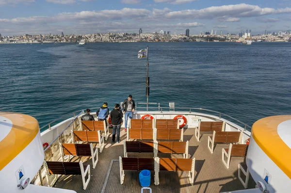 Cruising With Ferry At Bosphorus, Istanbul, Turkey — Stock Photo, Image